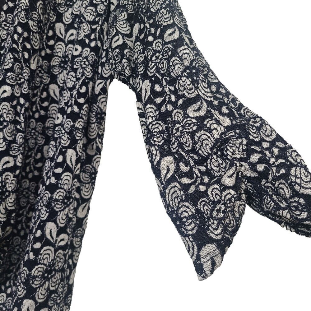 Kaileigh Clementina Lace Overlay Kimono Black Size 2X Open Drape Cardigan - Picture 10 of 10